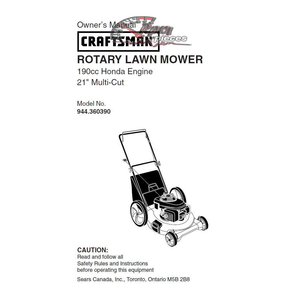 944.360390 Craftsman Parts Manual
