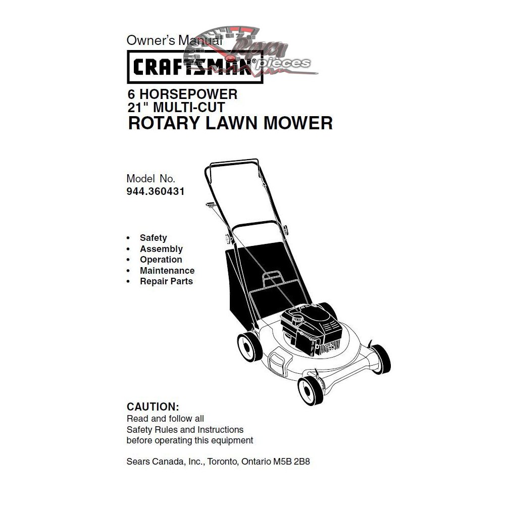 944.360431 Craftsman Parts Manual