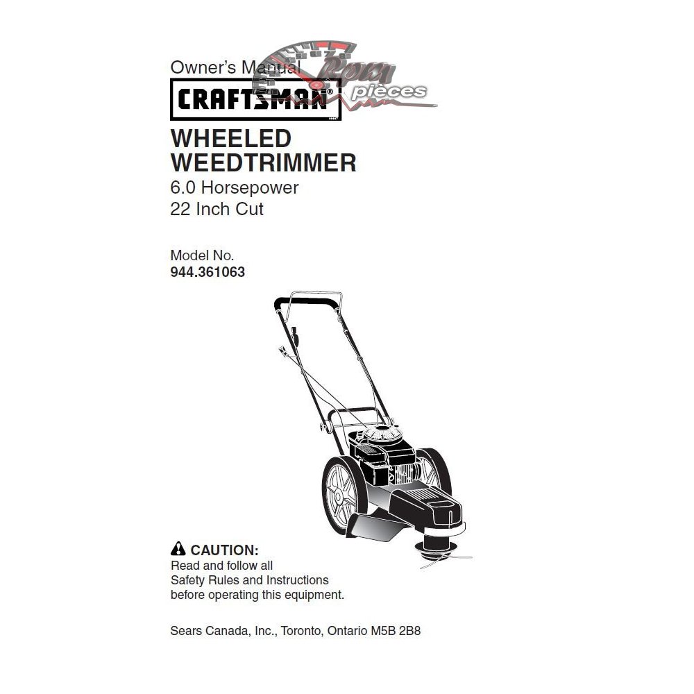 944.361063 Manuel de pièces Tondeuse Craftsman