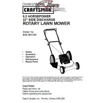 944.361150 Craftsman Parts Manual