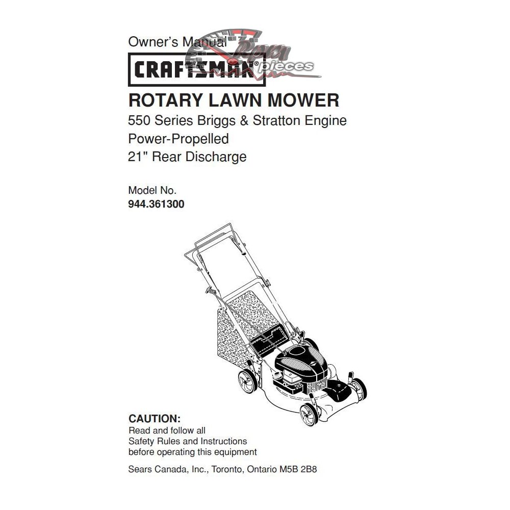 944.361300 Craftsman Parts Manual