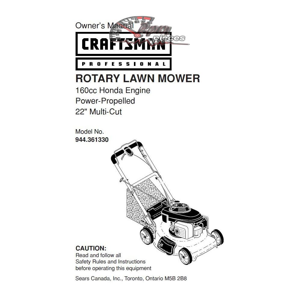 944.361330 Craftsman Parts Manual