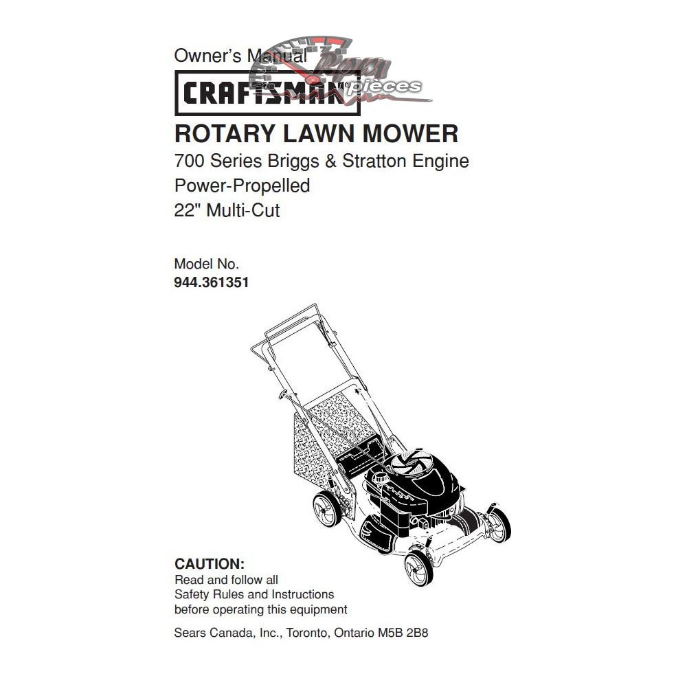 944.361351 Craftsman Parts Manual