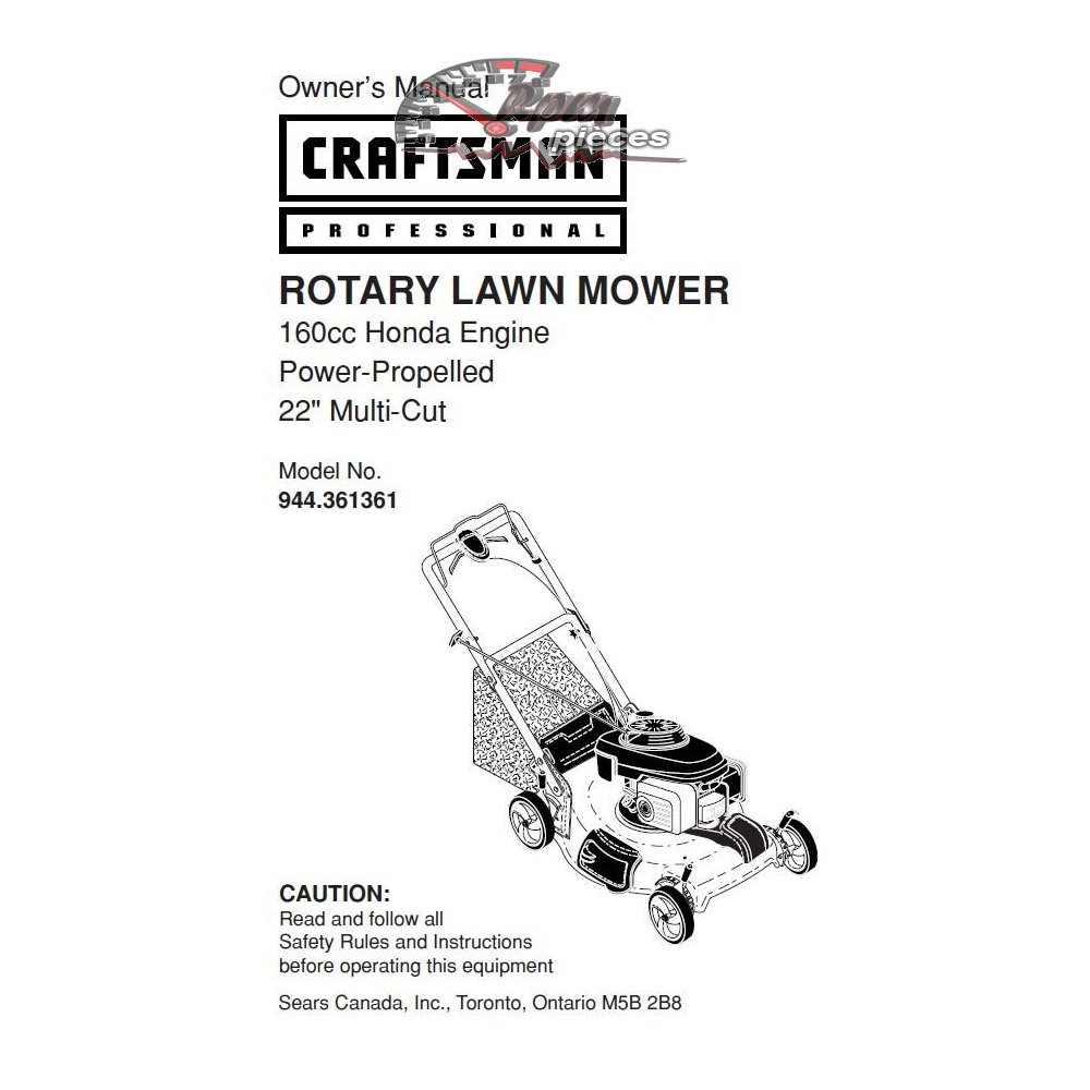 944.361361 Craftsman Parts Manual