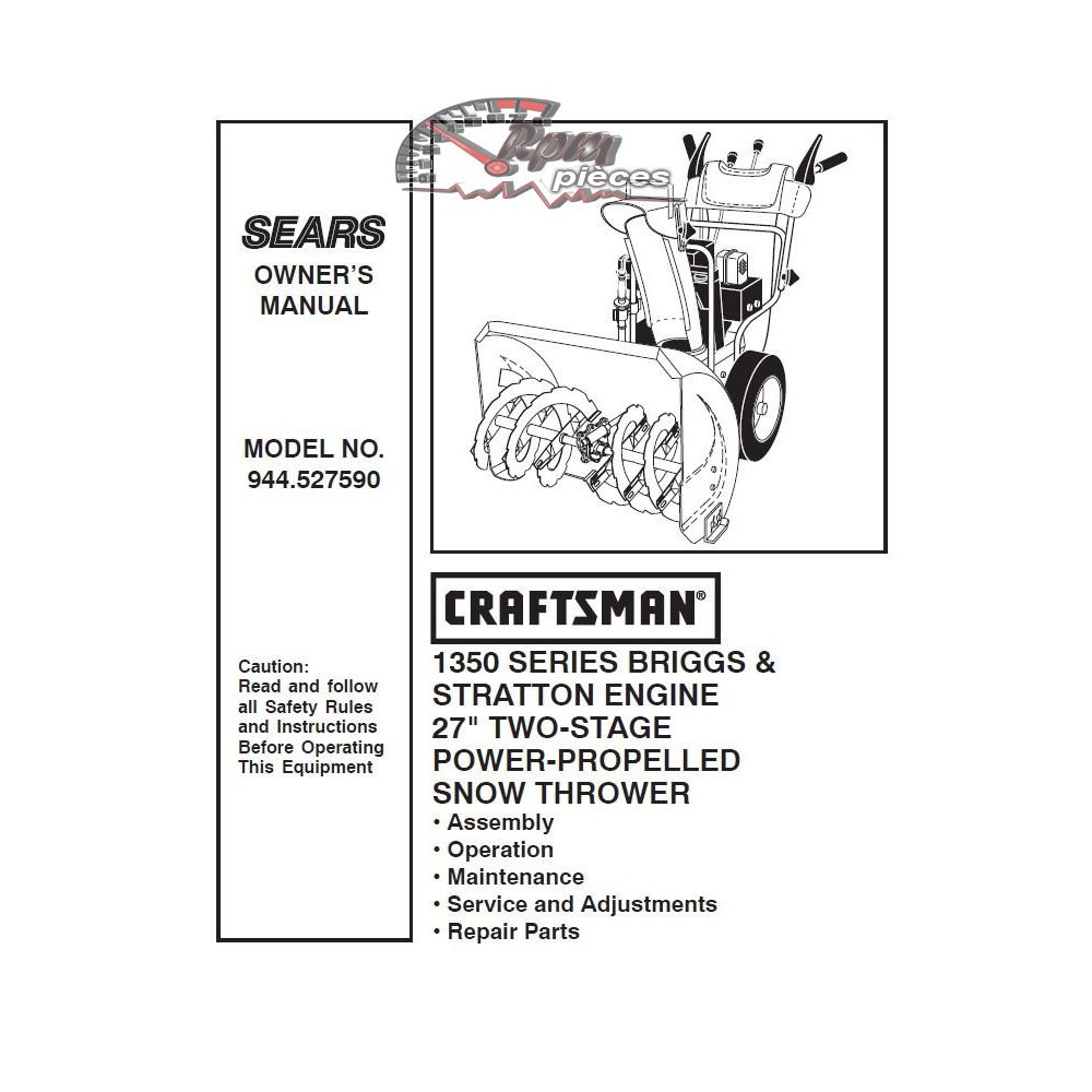 944.527590 Snowblower Craftsman Parts Manual