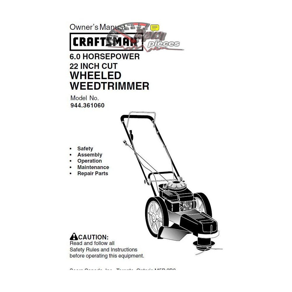 944.361061 Craftsman Parts Manual