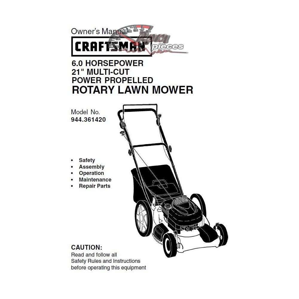 944.361420 Craftsman Parts Manual