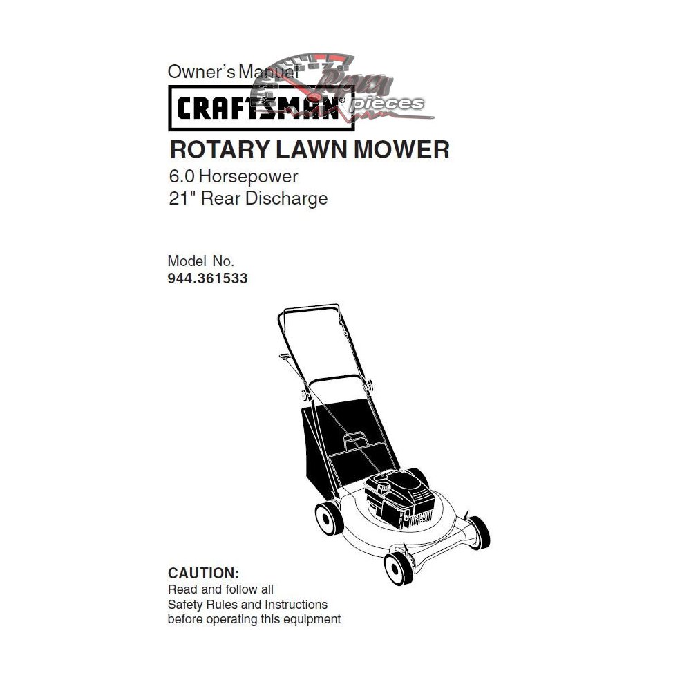 944.361533 Craftsman Parts Manual