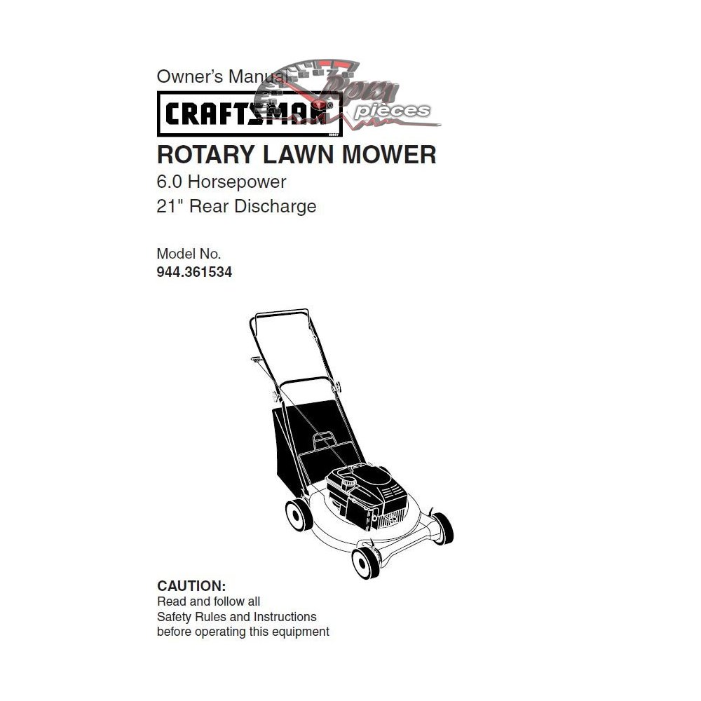 944.361534 Craftsman Parts Manual