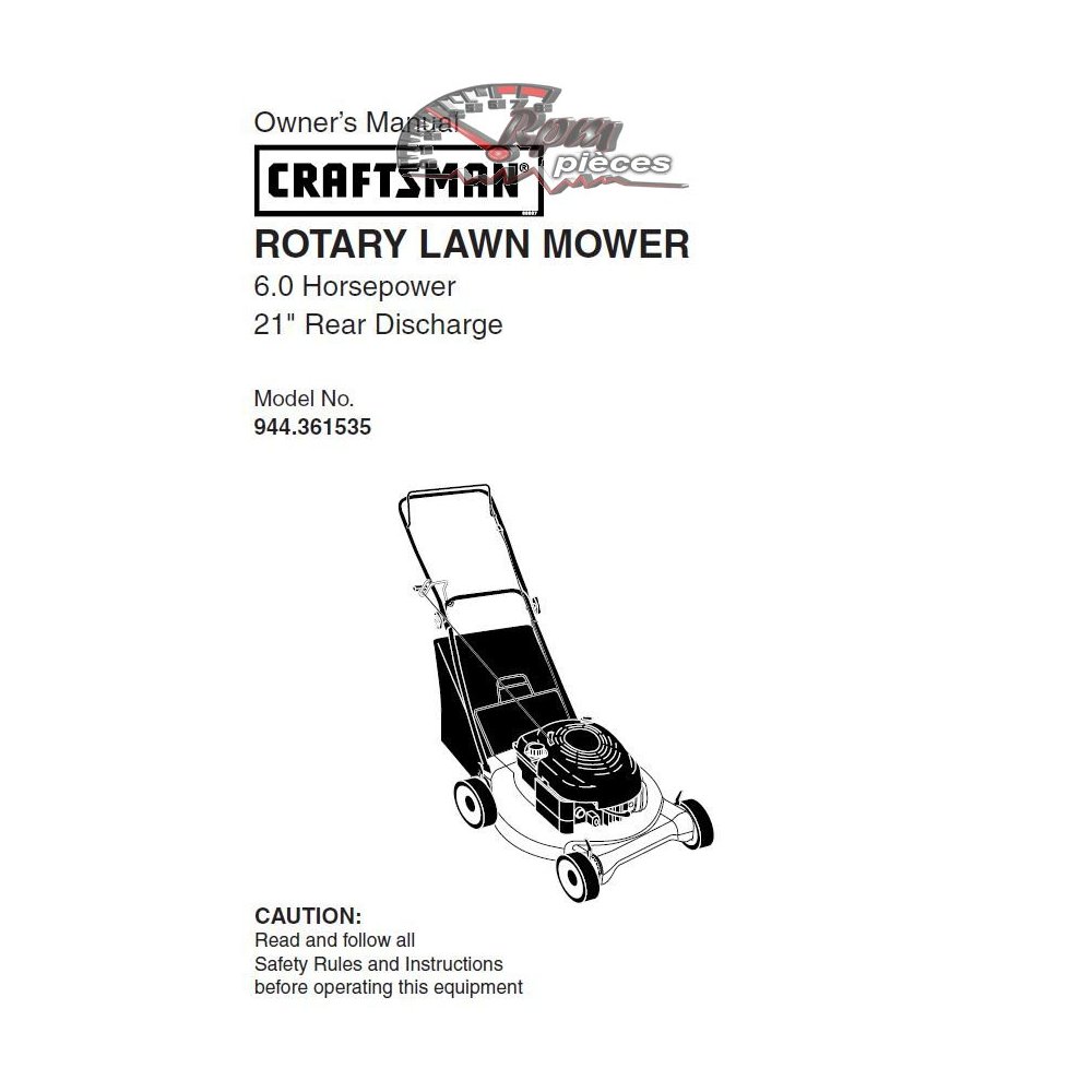 944.361535 Craftsman Parts Manual