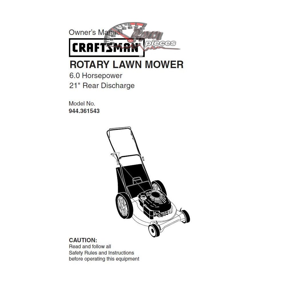 944.361543 Craftsman Parts Manual