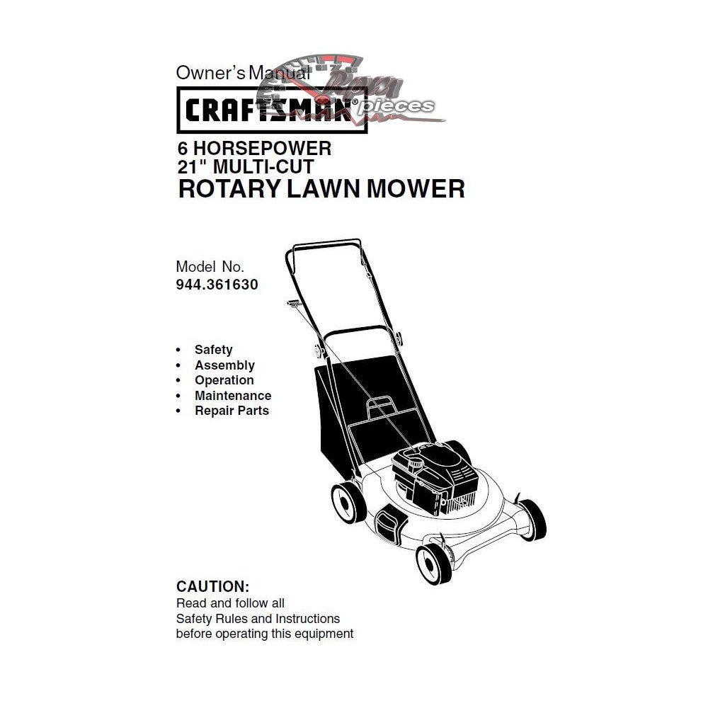 944.361630 Craftsman Parts Manual