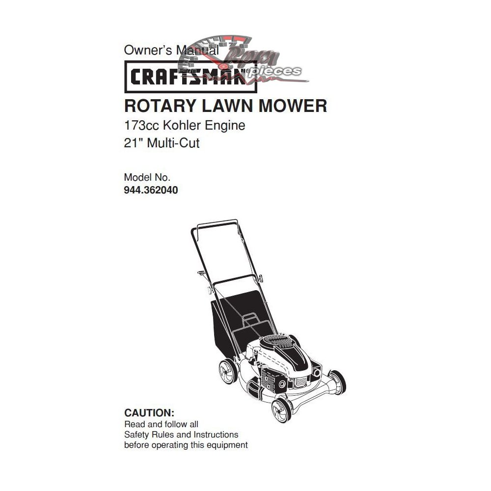 944.362040 Craftsman Parts Manual