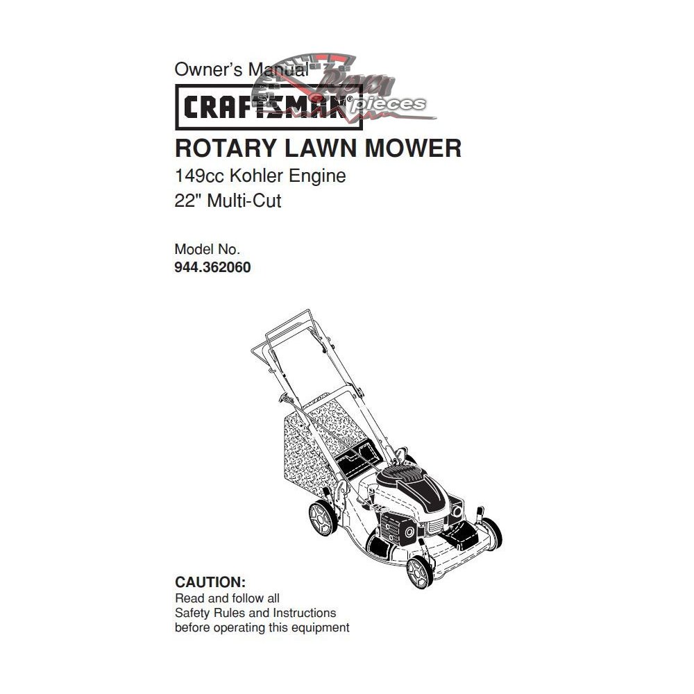 944.362060 Craftsman Parts Manual