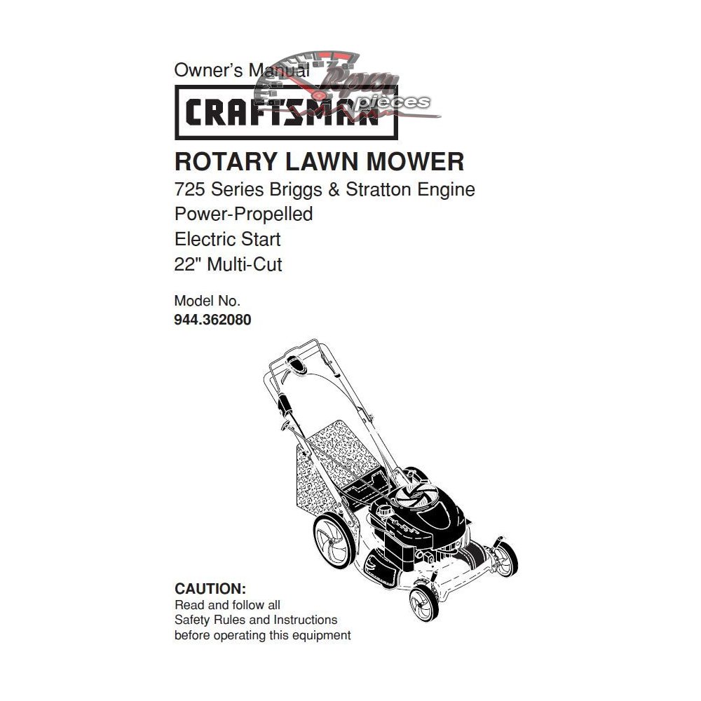 944.362080 Craftsman Parts Manual