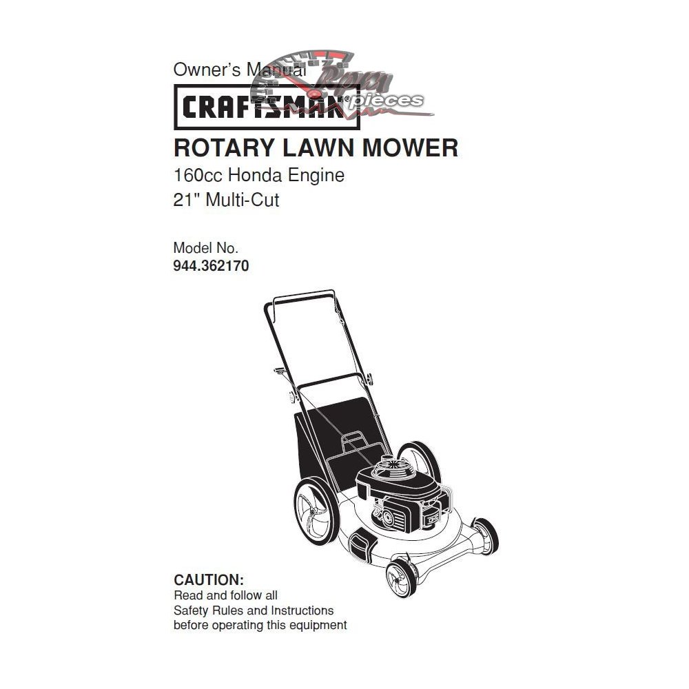 944.362170 Craftsman Parts Manual