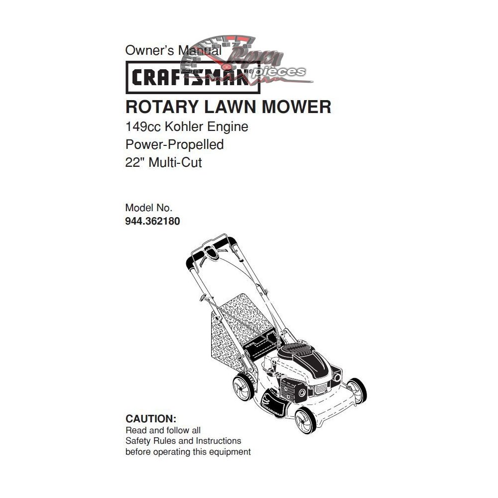 944.362180 Craftsman Parts Manual
