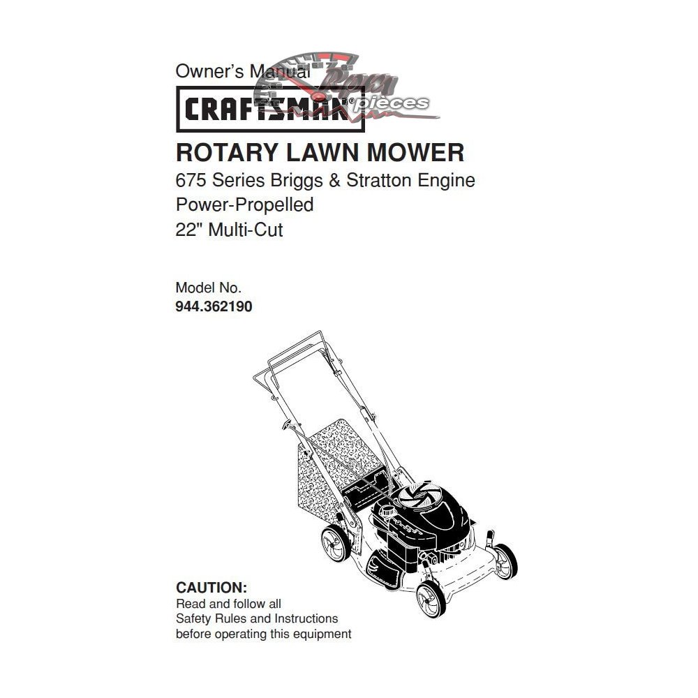 944.362190 Craftsman Parts Manual