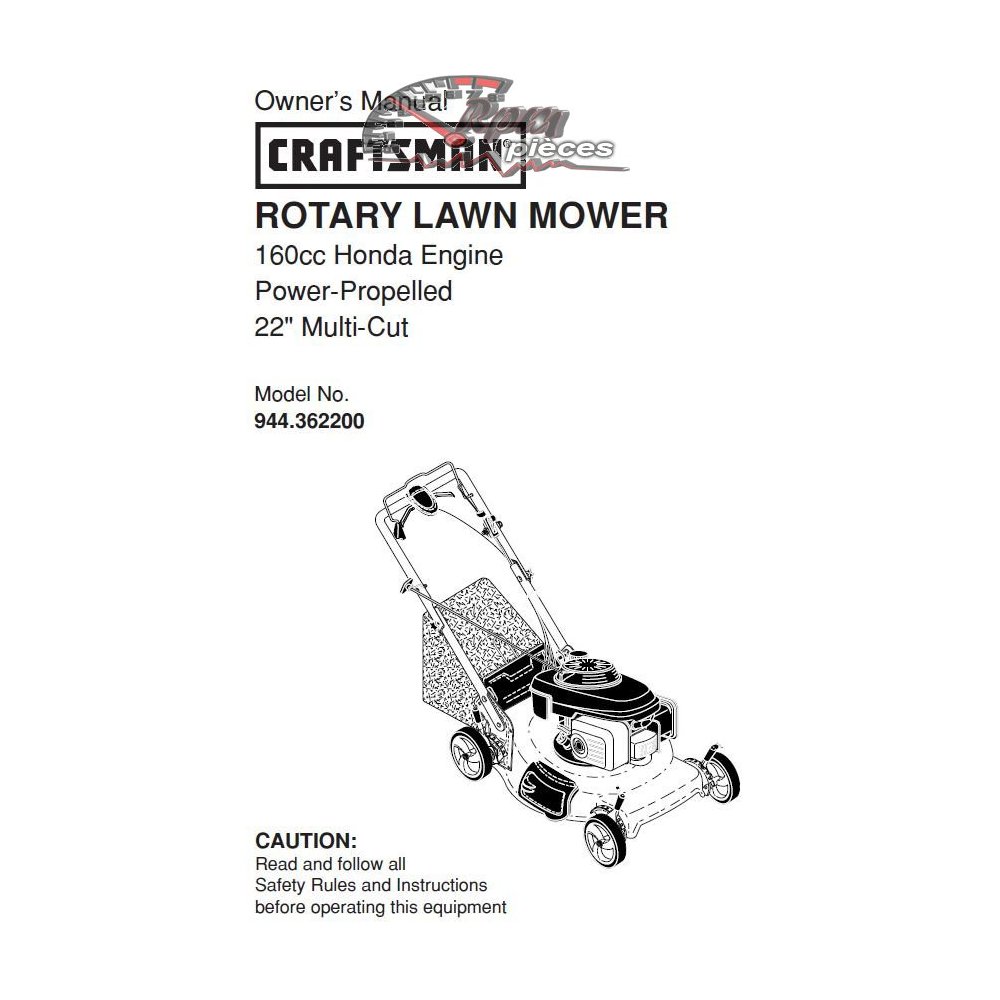 944.362200 Craftsman Parts Manual